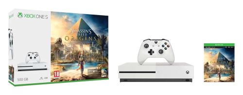 Microsoft Xbox One S 500 GB Weiß + Spiel Assassins's Creed Origins