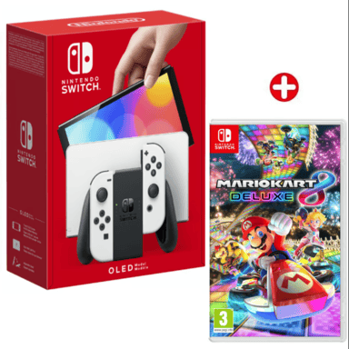 Nintendo – Switch OLED Neon + Mario Kart 8 Deluxe im Paket